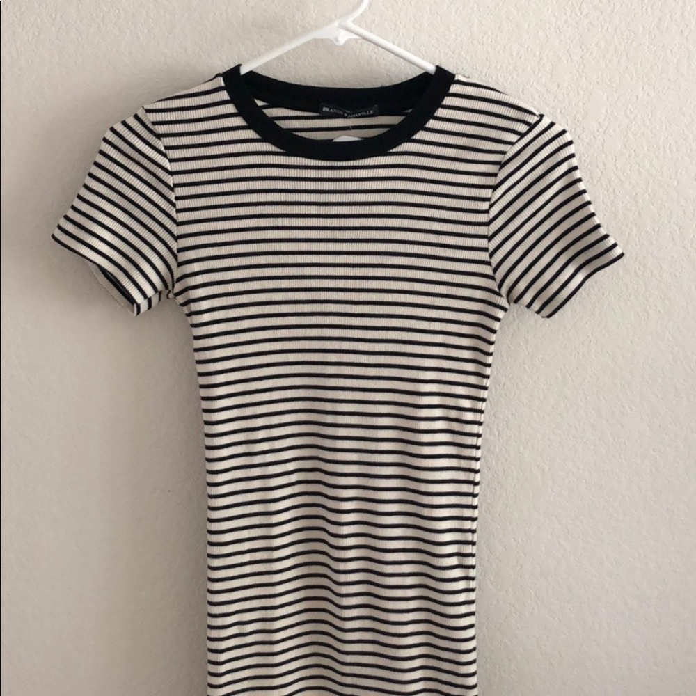 Striped black and white bodycon